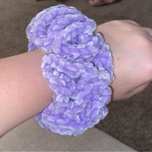 Crochet Velvet Scrunchie Hair Accessory - Picture 2 of 2